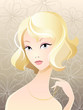 Vector: Girl blonde portrait Girl blonde portrait