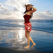 model in the wind