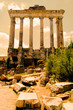 Ancient Temple of Saturn at sunset, Roman Forum