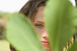 Young woman contemplating, portrait