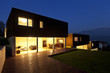Photo: view of the beautiful modern houses, .outdoor at night view of the beautiful modern houses, .outdoor at night
