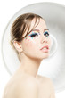 portrair of young beautyful woman with creative make up