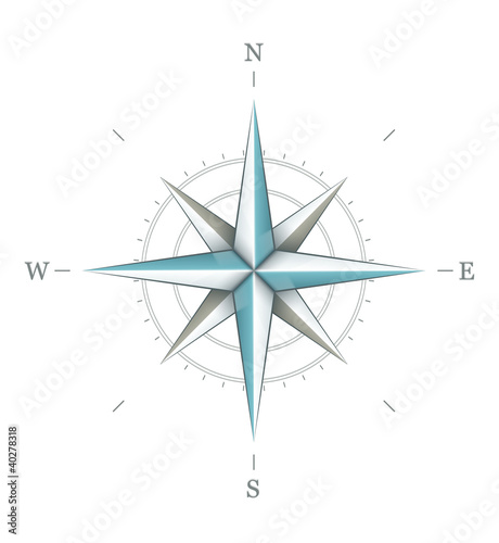 Vector: Antique wind rose symbol for navigation isolated on white Antique wind rose symbol for navigation isolated on white