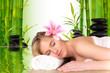 Photo: Beautiful blond girl relaxing, concept of spa Beautiful blond girl relaxing, concept of spa