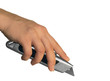isolated hand holding cutting knife