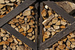 Brennholzstapel, Kaminholz - Well seasoned firewood, ovenwood