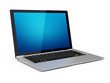 Modern laptop with blank screen, has a clipping path for screen. Modern laptop with blank screen, has a clipping path for screen.