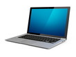 Modern laptop with blank screen, has a clipping path for screen. Modern laptop with blank screen, has a clipping path for screen.