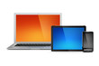 Laptop, tablet computer and mobile phone with clipping paths. Laptop, tablet computer and mobile phone with clipping paths.