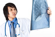 Oriental doctor examining a radiography