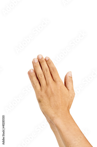 Photo: isolated palm together, praying hands isolated palm together, praying hands