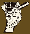 Vector: Holding a Cigar and Shotglass Holding a Cigar and Shotglass