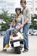Young couple smiling