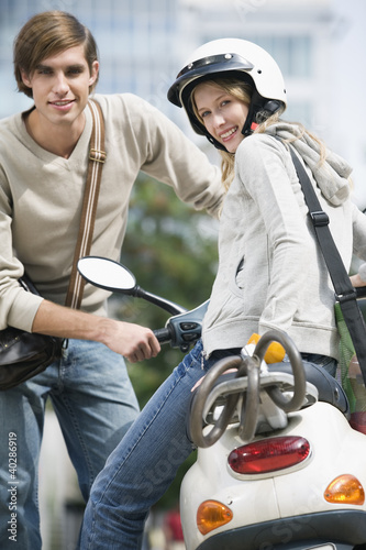 Photo: Young couple smiling, portrait Young couple smiling, portrait
