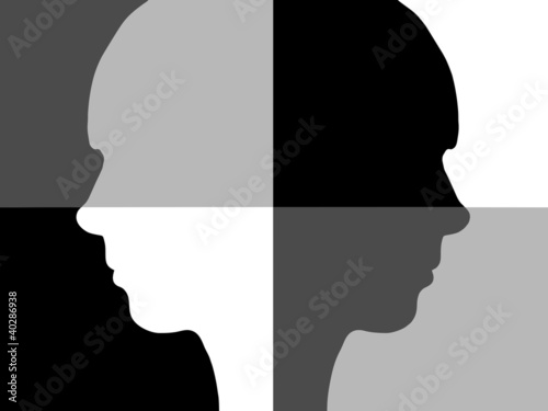 Illustration: Black and white face Black and white face