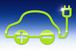Illustration: E-Car auf blauem Hintergrund E-Car auf blauem Hintergrund