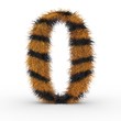 Texteffekt Haare Tiger Zahl 0
