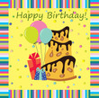 A birthday greeting card. Vector illustration, the background