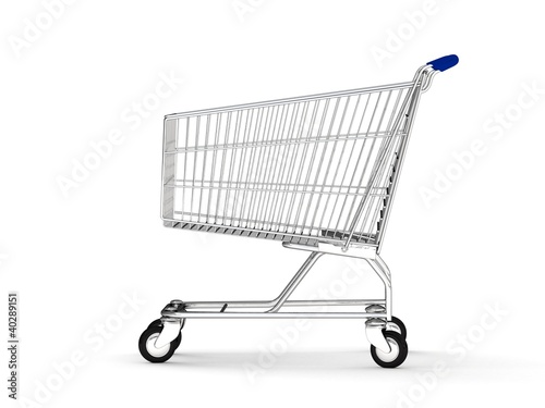 Illustration: 3d shopping cart isolated on white background 3d shopping cart isolated on white background