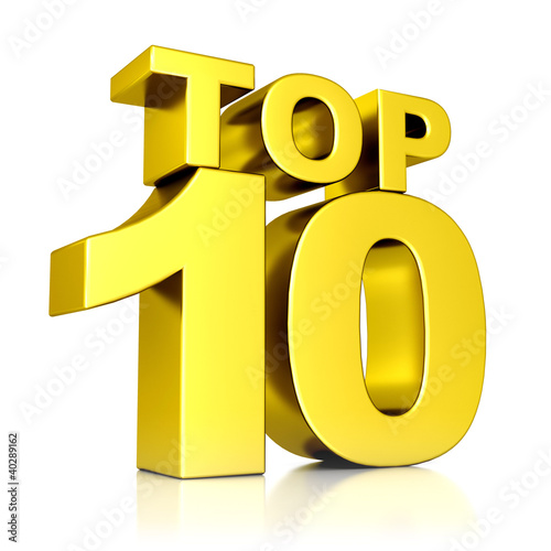 Illustration: 3d golden top 10 3d golden top 10