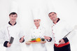 Team of happy chefs