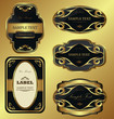 Gold-framed labels vector set