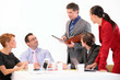 Young businessman with colleagues