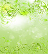 Green background with decorative ornaments.