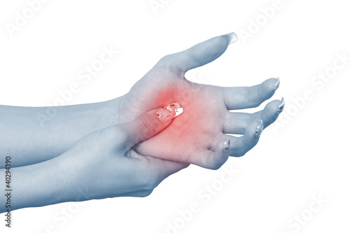 Photo: Acute pain in a woman palm Acute pain in a woman palm