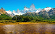 canvas print picture - Naturlandschaft mit Fitz Roy in Argentinien, Südamerika