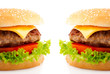 Tasty hamburger on white background
