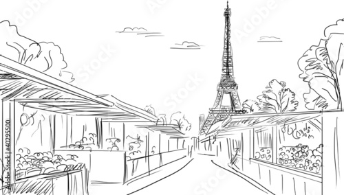 Illustration: Paris street - illustration Paris street - illustration