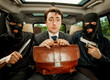 businessman grasped in hostages.