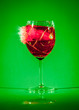 Glass with drink by bullet