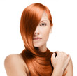beautiful young woman with elegant long shiny hair