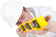 engineer using a level