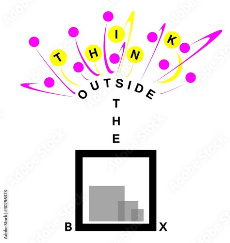 Illustration: think outside the box for creative solutions think outside the box for creative solutions