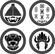 set of mayan signs. stencils