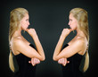 Foto: Portrait of two beautiful girls with long hair Portrait of two beautiful girls with long hair