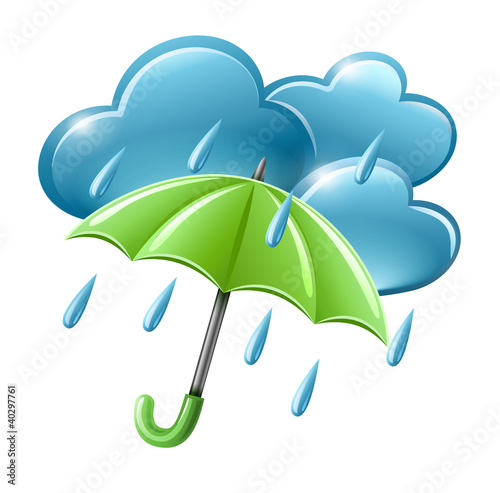 Vector: rainy weather icon with clouds and umbrella vector rainy weather icon with clouds and umbrella vector