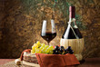 Grape, bottle and glass of wine. Grape, bottle and glass of wine.