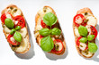 crostini with tomato mozzarella and basil