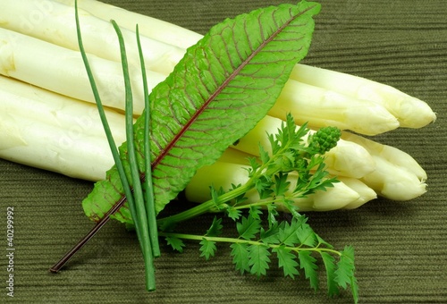 Foto: Kräuter und weißer Spargel Kräuter und weißer Spargel