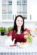 Smiling woman at home