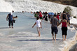 People on Travertines of Pamukkale