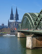 View on Cologne Cathedral and Hohenzollern Bridge