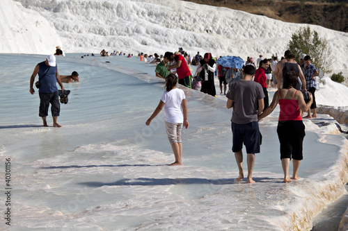 Photo: People on Travertines of Pamukkale People on Travertines of Pamukkale