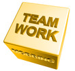 3D Goldwürfel - TEAMWORK - MOBBING