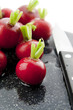 Chopping radishes