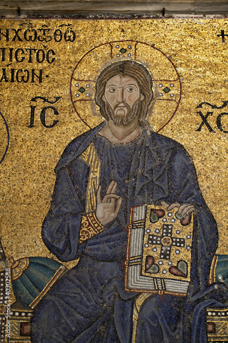 Foto: The Empress Zoe Mosaic. Christ Pantocrator, Emperor Constantine, The Empress Zoe Mosaic. Christ Pantocrator, Emperor Constantine,